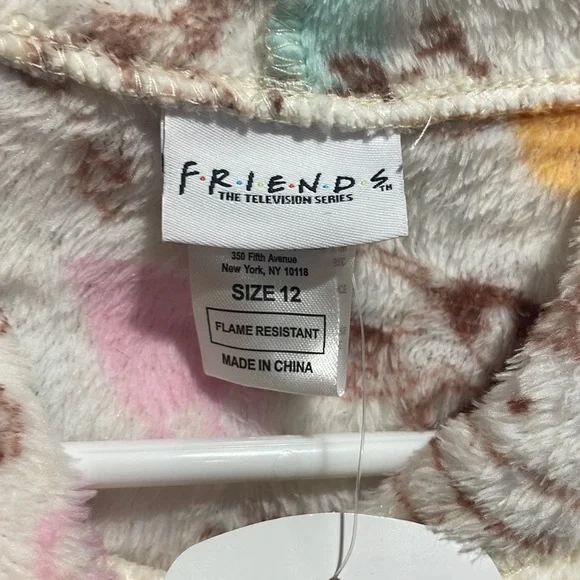 WARNER BROS Girls' Friends Pull Over Hooded Dorm Sleepwear Night Gown - Picture 3 of 6